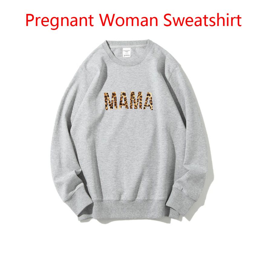 Grey 1089-Fashion Korean Version Maternity Women Sweaters Leopard Pattern MAMA Letter