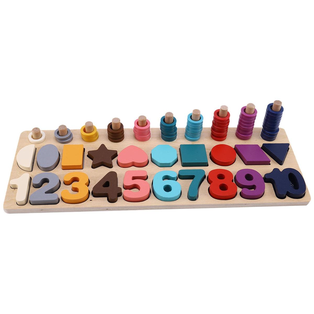 Math Toys Digital Shape Pairing Learning Preschool Counting Board Kids Educational Wooden Toys for Children Gift