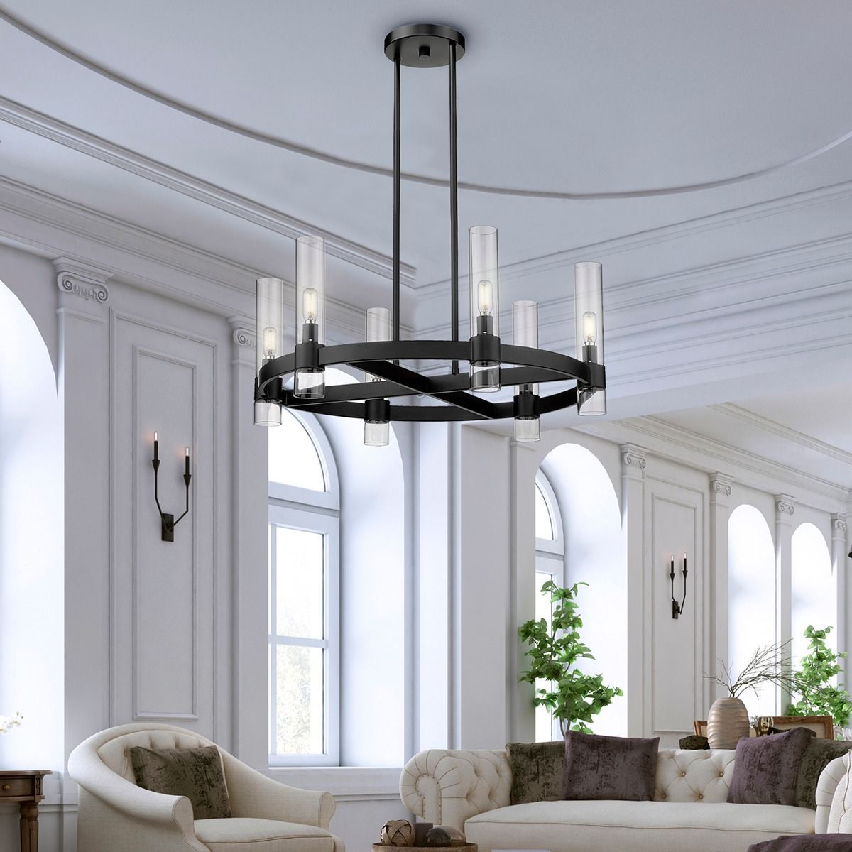 BENNET 6-LIGHT LED Cylinder Shade Chandelier