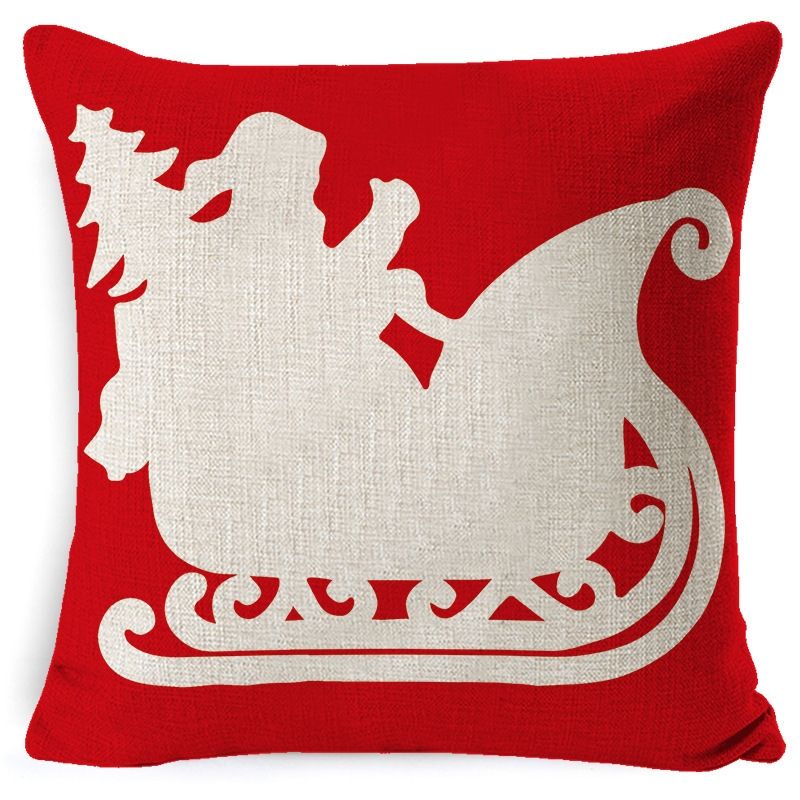 3 PCS Christmas Linen Red Hug Pillowcase Without Pillow Core, Specification: 45 X 45cm(SDBZ-00311)