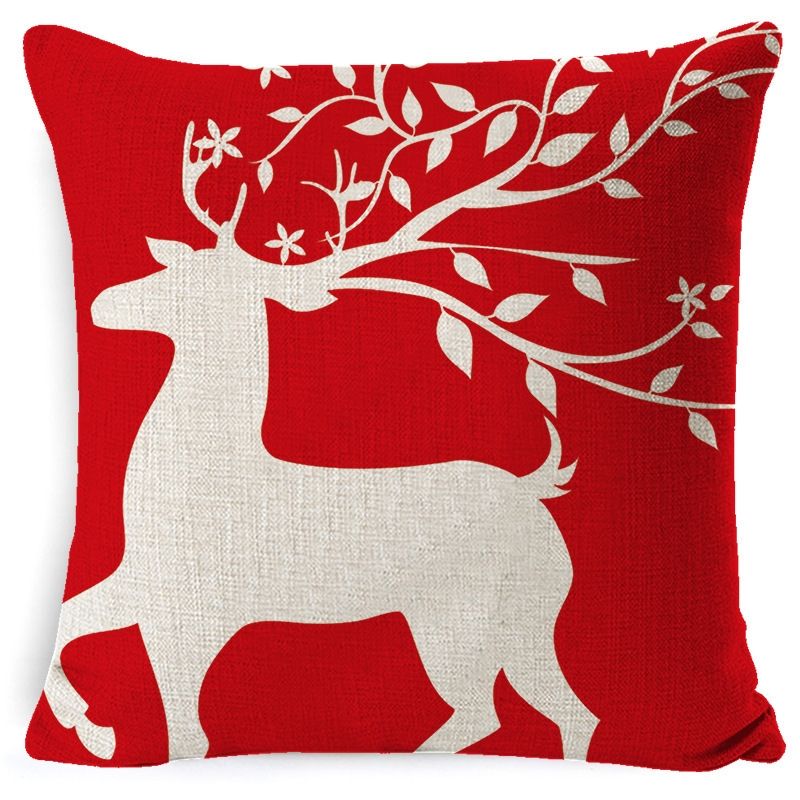 3 PCS Christmas Linen Red Hug Pillowcase Without Pillow Core, Specification: 45 X 45cm(SDBZ-00308)