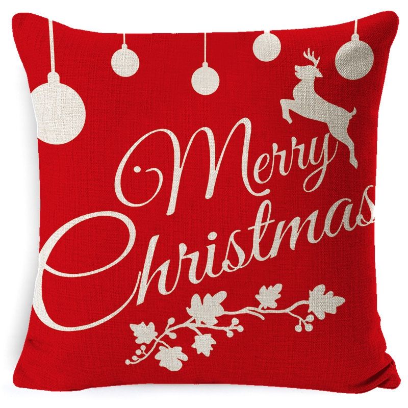 3 PCS Christmas Linen Red Hug Pillowcase Without Pillow Core, Specification: 45 X 45cm(SDBZ-00309)