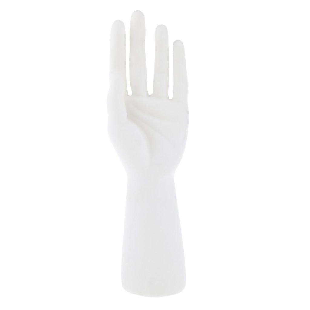 Male  Hand Display Stand For Jewelry Glove Left Hand White