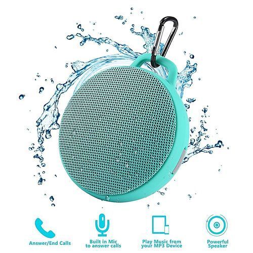 Bluetooth Speaker, Waterproof Wireless Outdoor/Indoor Speaker With 3W Output Power,2 Hours Continuous Play, Built-in Mic Portable Speaker (Green) HT-S
