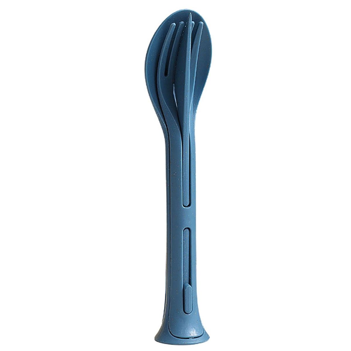 Food-grade Plastic Cutlery Portable 3-in-1 Travel Cutlery Set for Home Blue