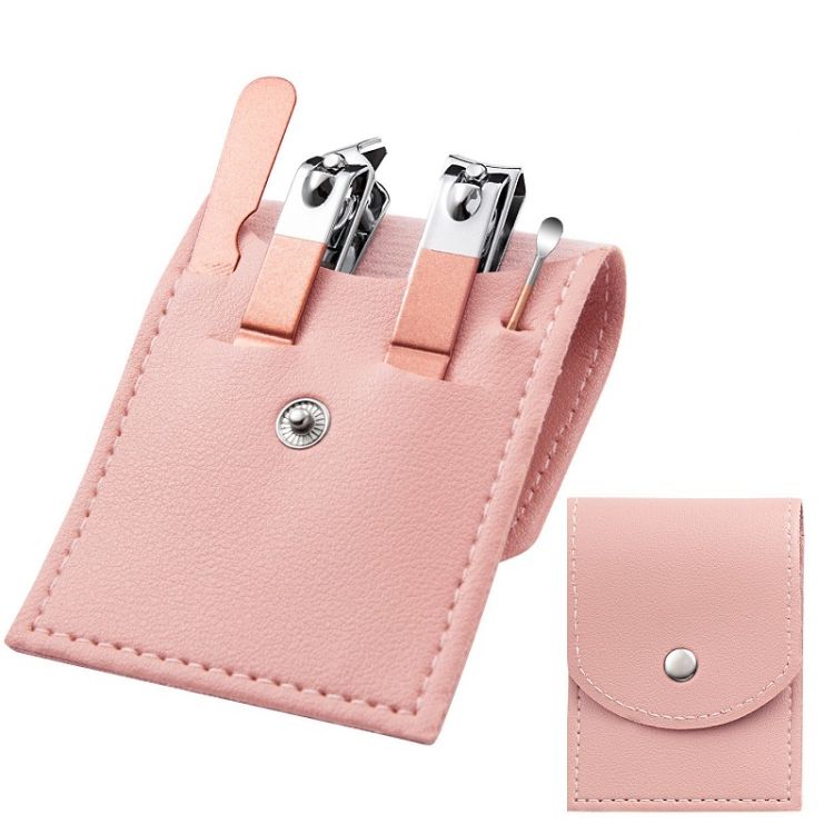 Nail Clipper Set Eyebrow Trimmer, Color: 4 PCS/Set (Pink)