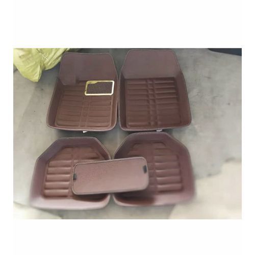 Universal Car Leather Foot Mat Brown