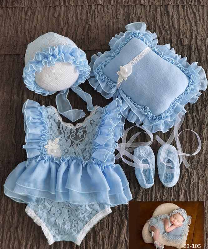 Bodysuits Lace Headband Set Romper Newborn Outfit Baby Baby Costume Props Photography Photography Hat Girl 0-3Month Clothing