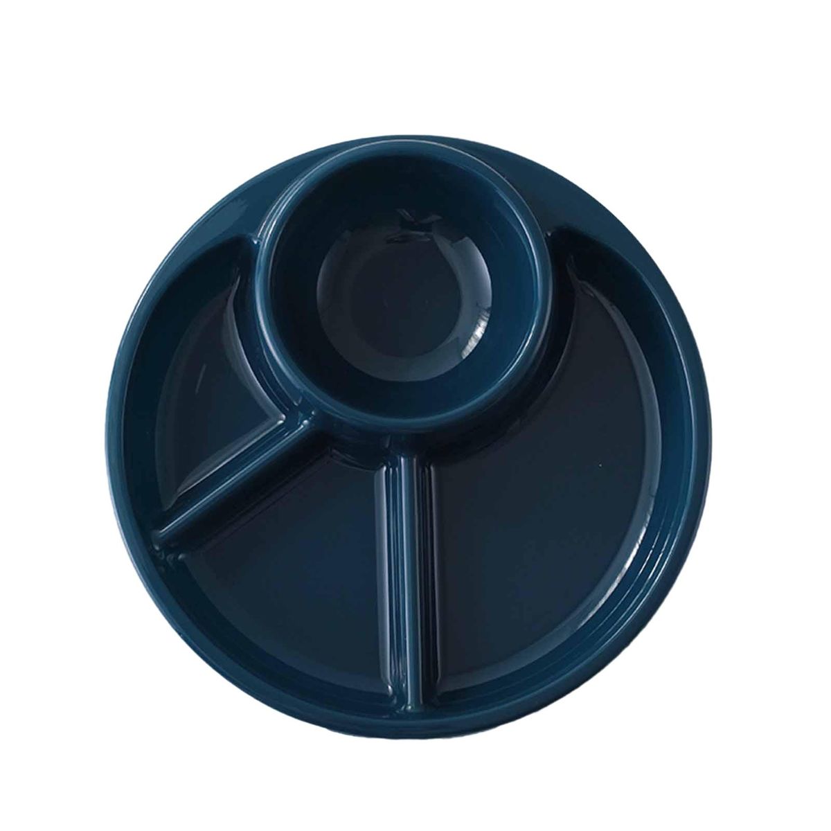 Food Plate 4 Grids Baby Feeding Plate Blue
