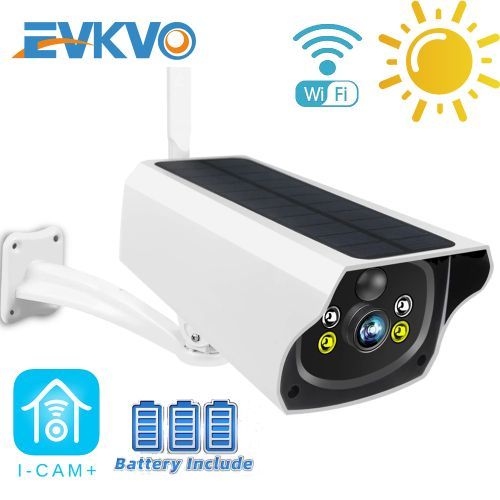 With 128g Card 3MP IR & LED Night Vision  WiFi Wireless Solar WiFi Camera IP66 Waterproof Outdoor Security IP Camera Two-Way Audio PIR Human Motion Detection CCTV