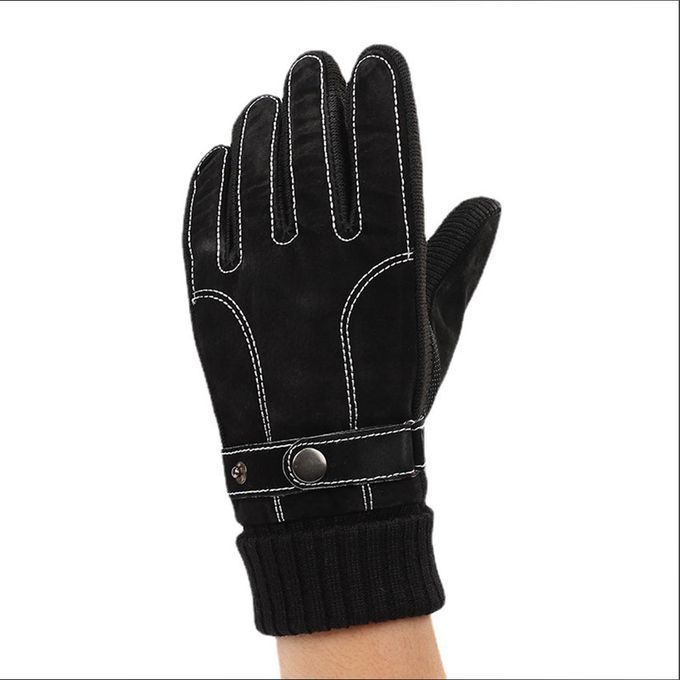 Windproof Snow  Ski Glove AntiSlip Pigskin Leather A 6D Brown