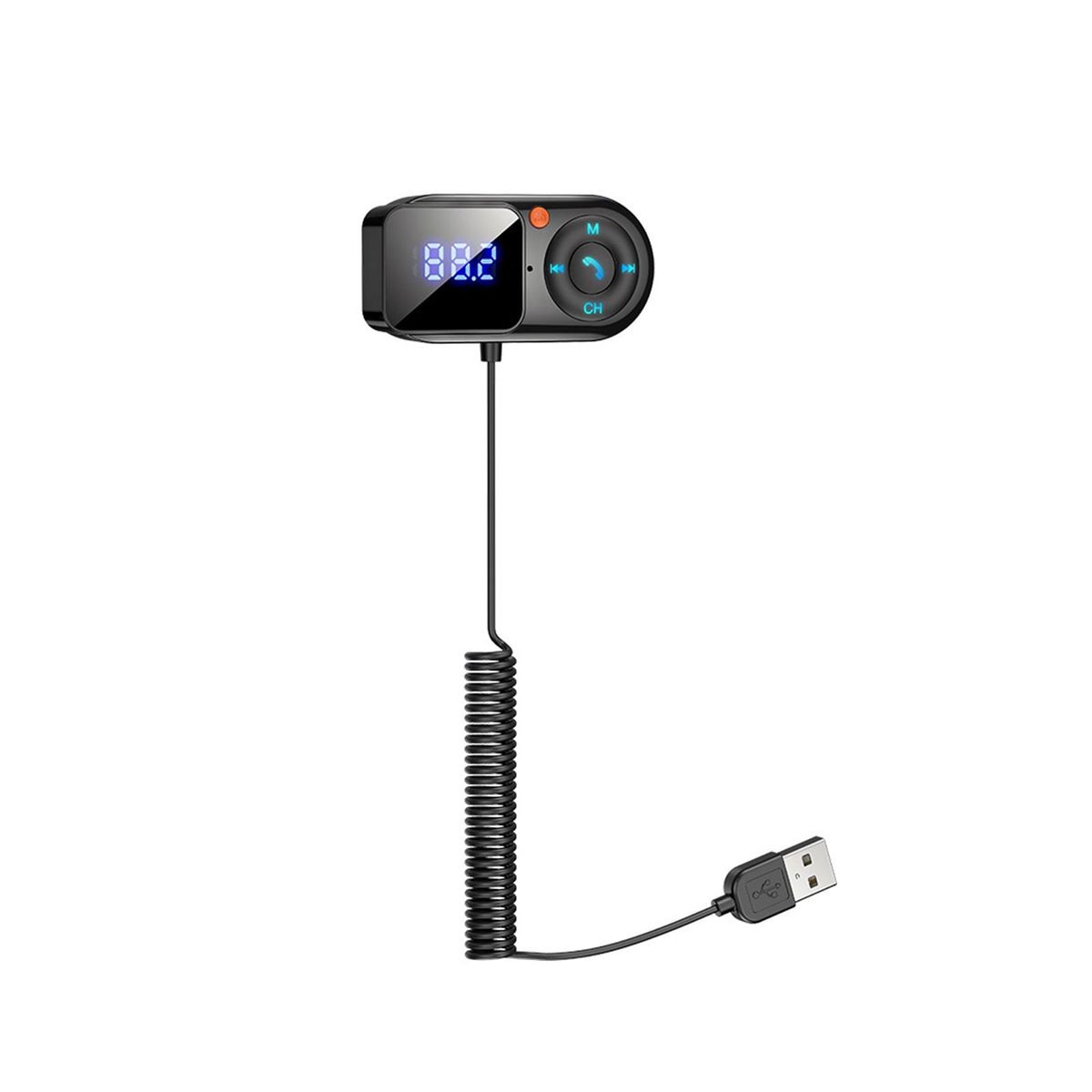 Bluetooth-compatible Receiver Car FM Transmitters Wireless Music Adapter Black