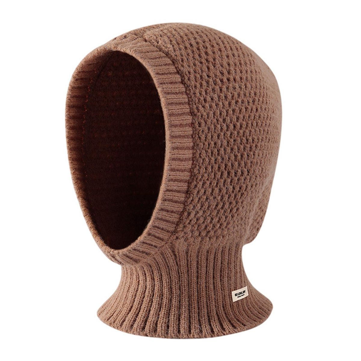 Women Cap Scarf Outdoor Knitted Warm Hat Scarf Khaki