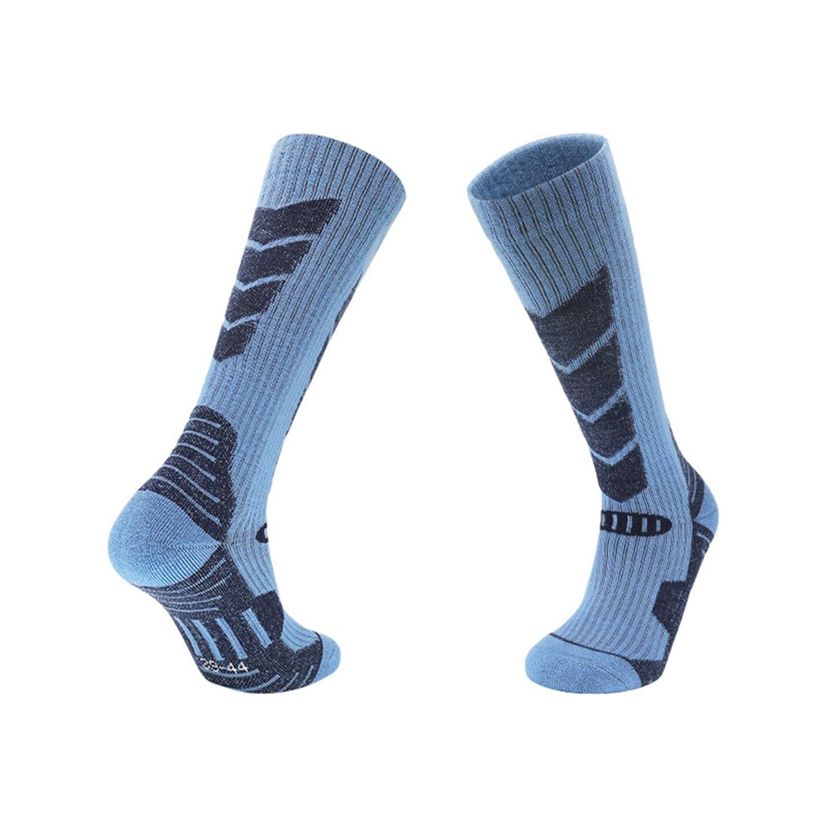1 Pair Snowboarding Socks Unisex Adults Hiking Ski Stockings Light Blue