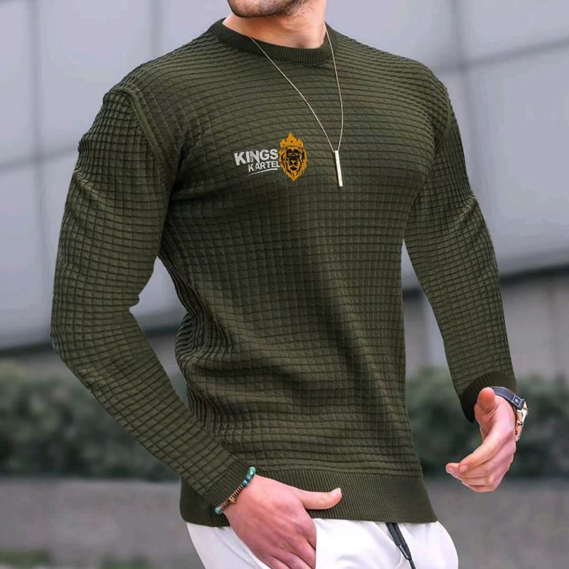 Kings Kartel Brown Stylish Long Sleeve T-Shirt