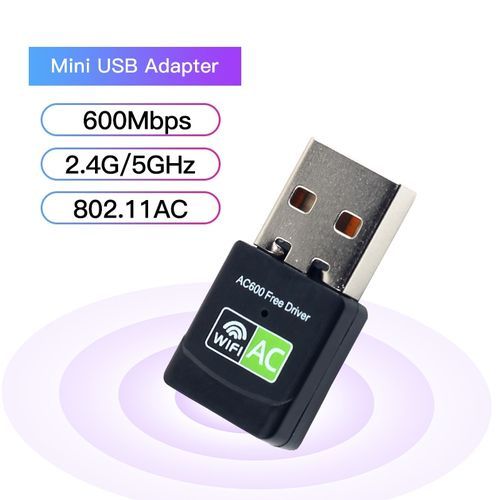 USB WiFi Bluetooth Adapter 600Mbps Dual Band 2.4/5Ghz Wireless External Receiver USB Mini WiFi Dongle Network Card For PC/Laptop AC600 Mini USB