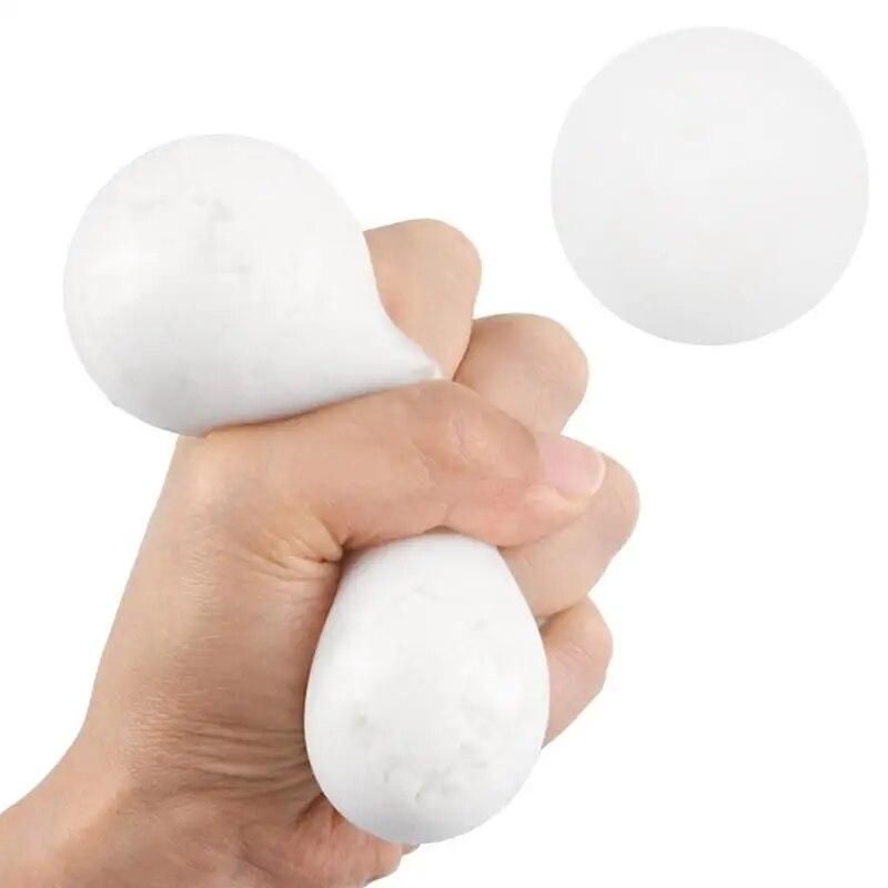 Mini Squeeze Toy Snow Ball Soft Snow Ball Appearance Kid's Finger Toy For Car Trip Airplane Living Room Classroom Bedroom School