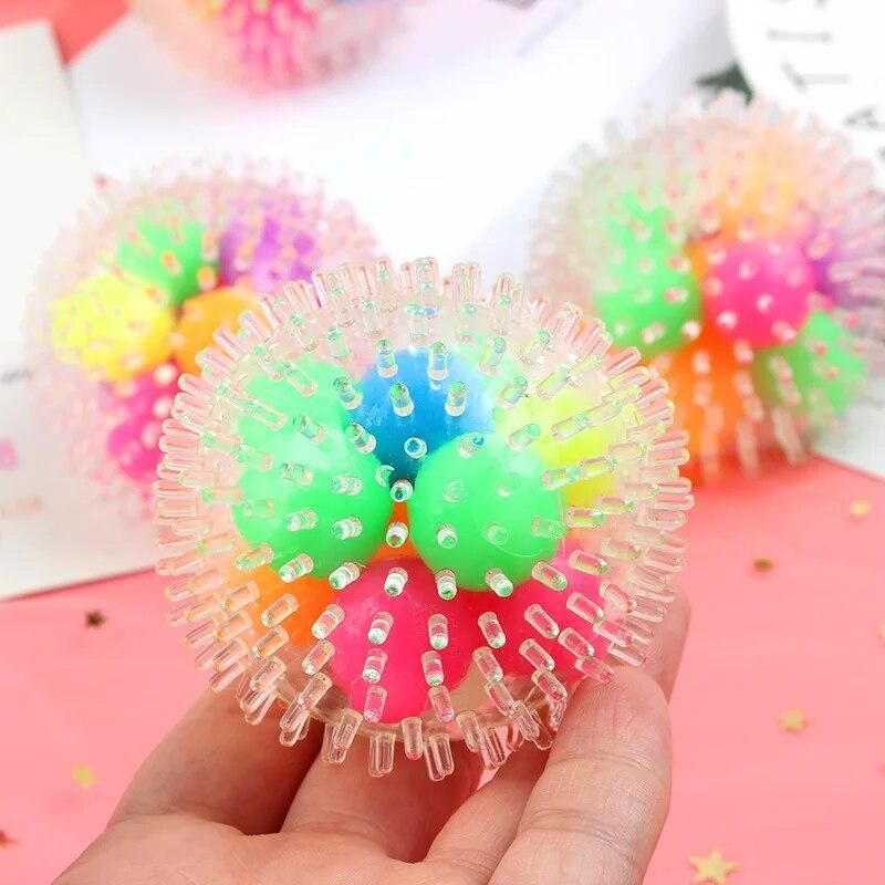 Novelty Funny Creative Squeeze Coloured Beads Ball Stress Relieving Toy Ball In Ball Venting Ball TPR Soft Rubber Squeeze Toy