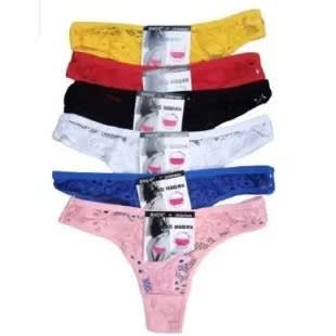 Front G-string Ladies' Underwear Pants - Cotton Lace - 6pcs
