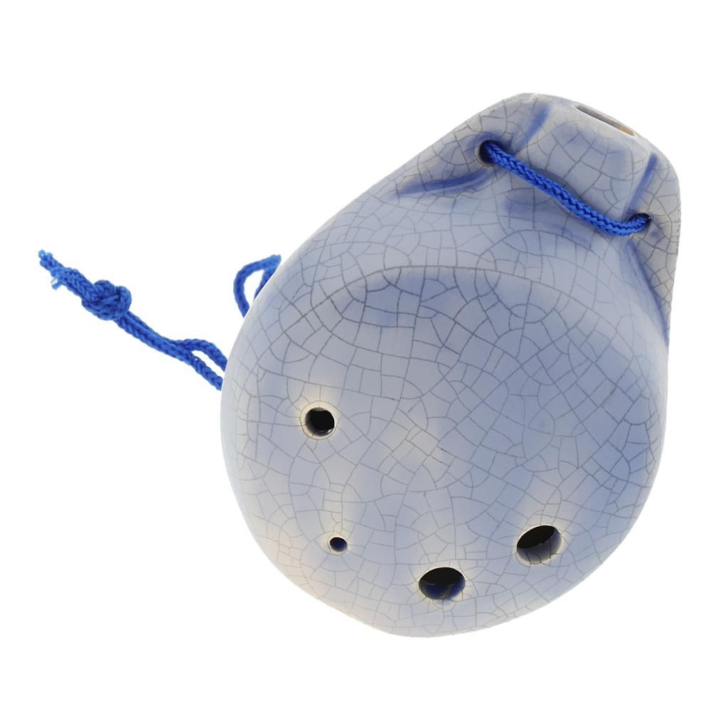 Light Blue 6 Holes Ceramic Alto C   Ocarina Folk Musical Instrument