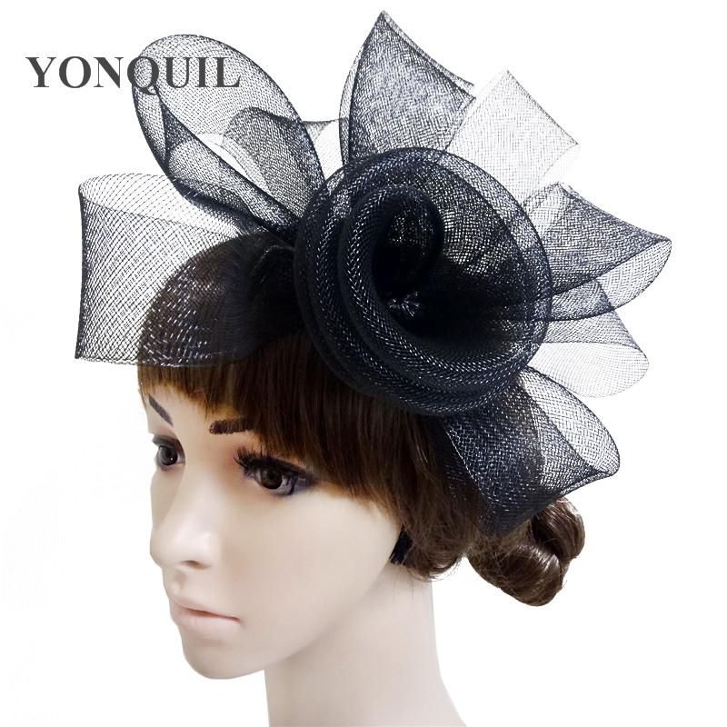 Bridal Wedding Mesh Fascinator Hat Hair Clip Elegant Ladies Women Show Headwear Race Vintage Hair Accessories Fedora Flower