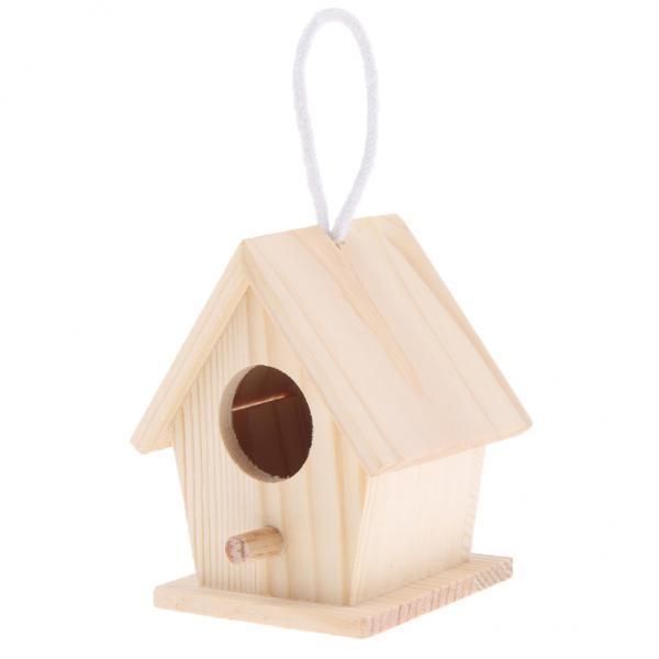 4X Bird Nest Natural Wood House DIY Parrot Parakeet