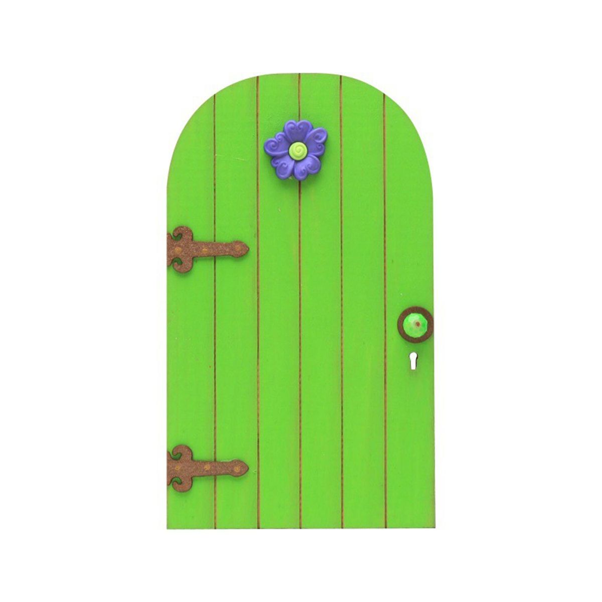 Miniature Fairy Door Miniature Garden Fairy Gate Figurine with Flower Decor Green