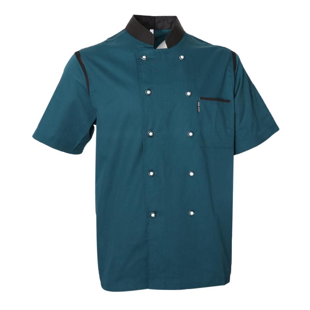 Stylish Chef Coat Breathable Summer Kitchen Staff Uniform Easy 4XL