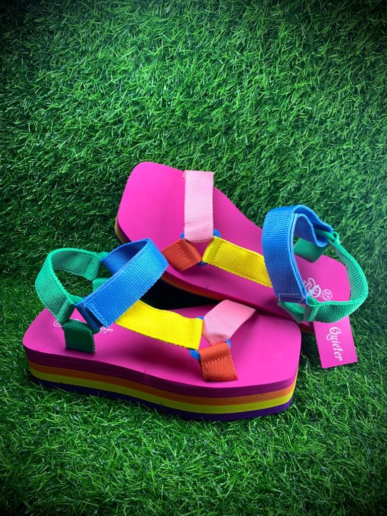 Female Latest Fashion Design Summer Wedge Sandals- Multicolour