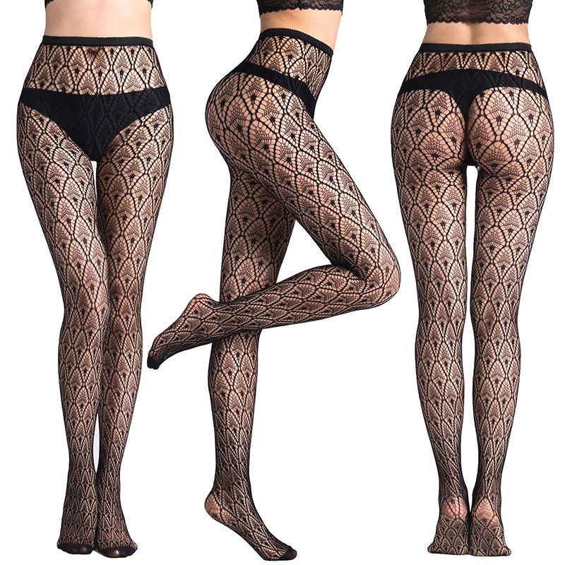 Sexy Lingerie Stockings Black Fishnet Jacquard Stocking Pantyhose Tights WK32