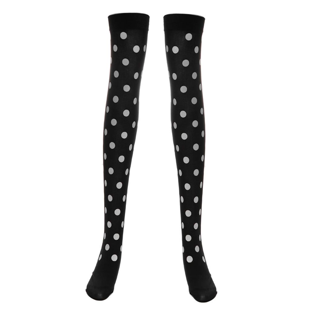Womens Girls Extra Long Halloween Socks Over Knee White