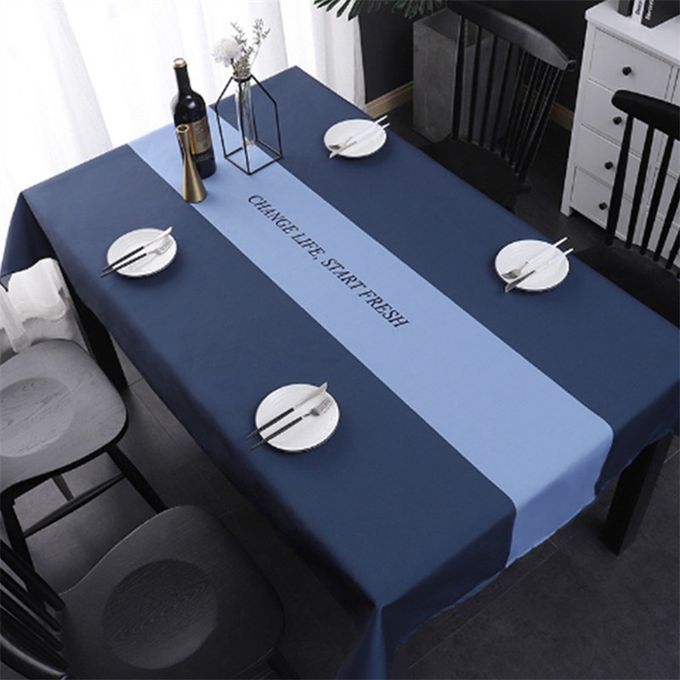 Simple Decorative Linen Tablecloth Waterproof Oilproof Rectangular Dining Table Cloth, Size:140x230cm(New Life)