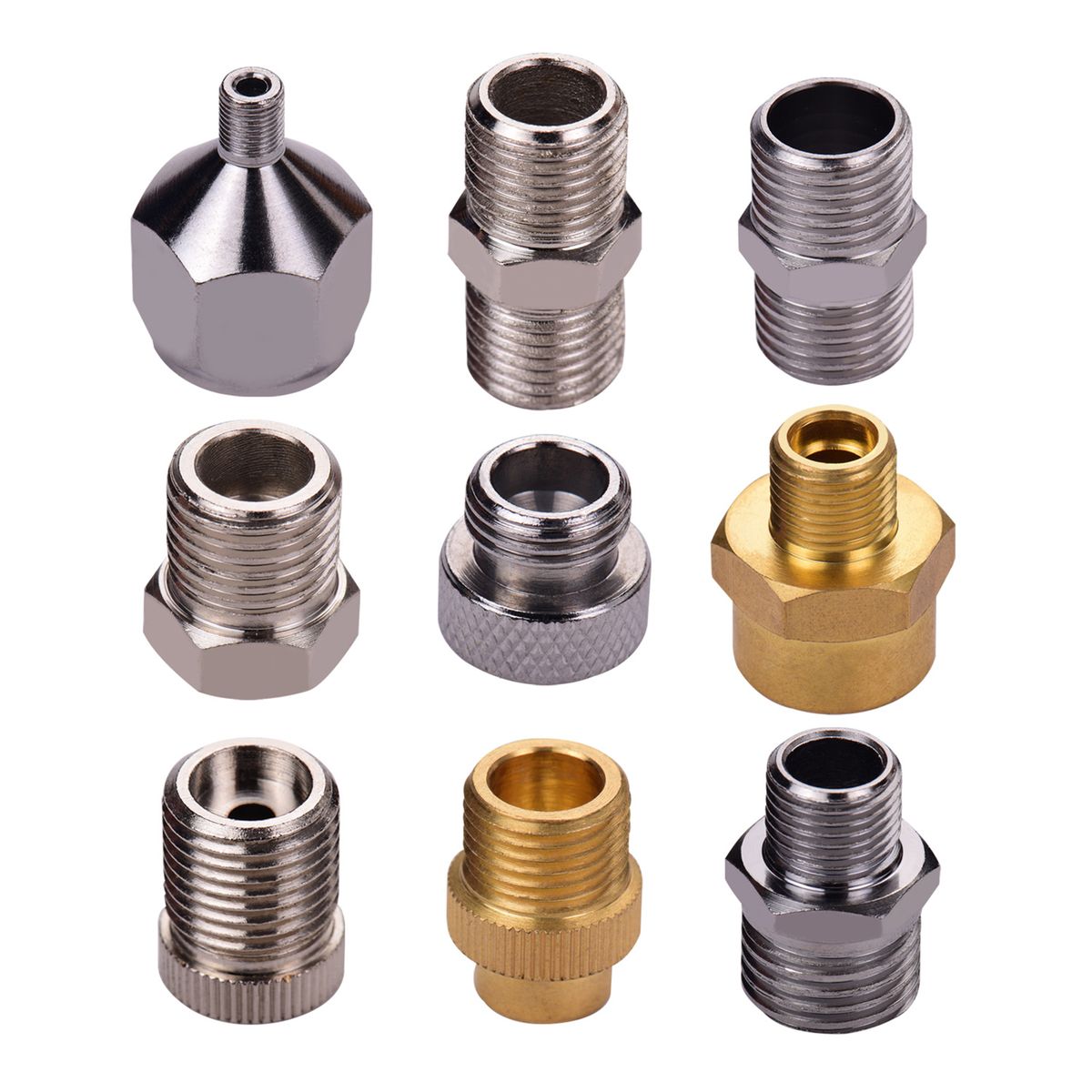 9pcs Airbrush Adapter Kit Multi-Size Fitting Connector Set