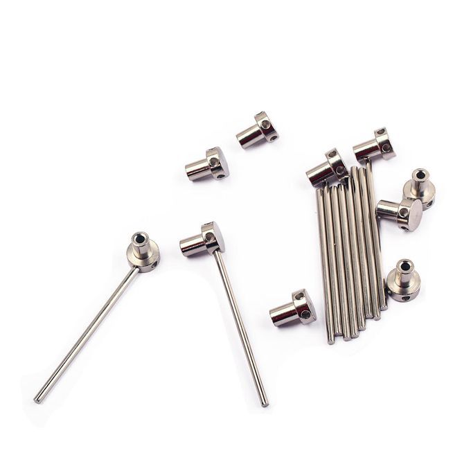 10 Sets Guitar Spoke Wheel Truss Rod Nut Hat Shape+Steel Bar For