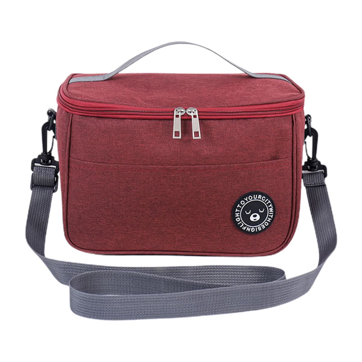 Lunch Bag Wide Opening Thermal Lunch Bag Wine Red