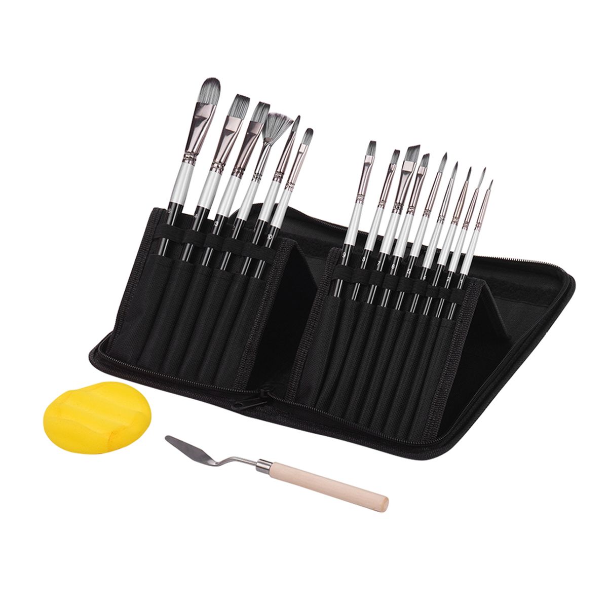 15pcs/set Artist Paint Brushes Set With Scraper Sponge Ball