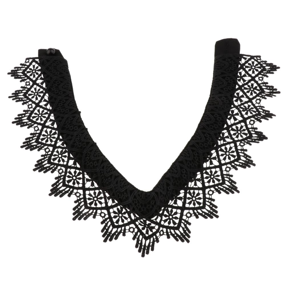 Women Girls False  Collar Choker Necklace Detachable Lace Black