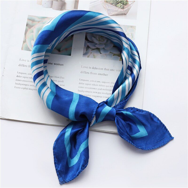 Women Silk Scarf Square Lady Wrap Small Office Neck Head Scarf Hair Scarf Foulard 50*50cm Skinny Scarfs(#FD.7) GAO