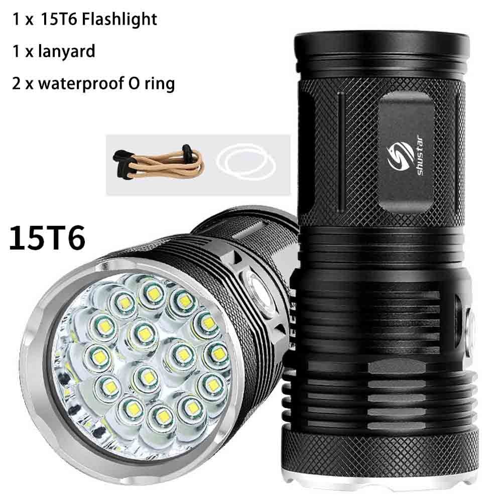 Powerful LED Flashlight With 18 X T6 LED Lamp Bead Waterproof Searchlight Wide Range Use 4 X 18650 Battery Of Lighting