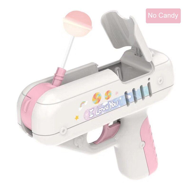 Candy Gun Sugar Lollipop Gun Sweet Toys For Girlfriends Light Toy Lollipop Storage Toy For Children Adult I Love You
