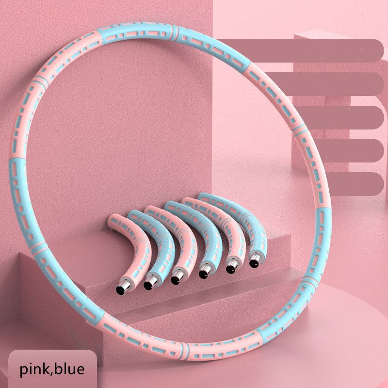 1 Pcs Fitness Excercise Yoga Hoops Home Workout Sport Hoops Circle Slimming Massage-Pink