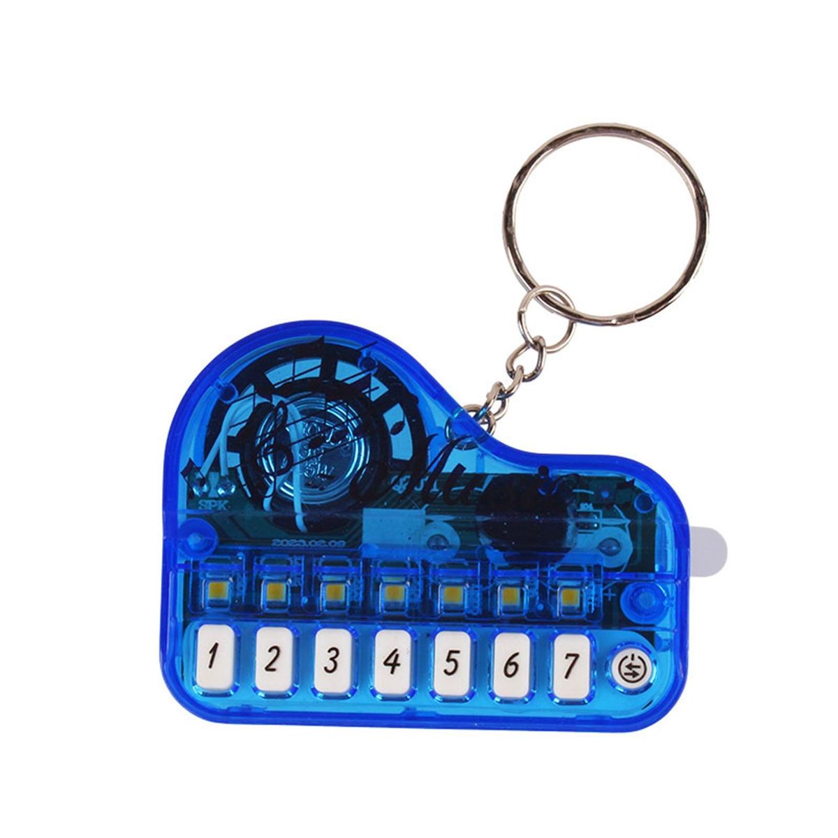Light-up Keychain Pendant Melody Magic Keychain Mini Piano Pendant Clear Blue