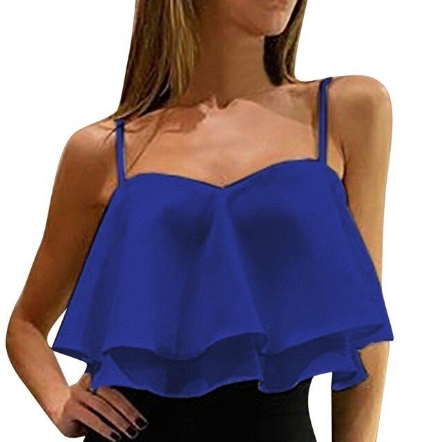 Summer White Camis Crop Women Female Y2k Sleeveless Spaghetti Chiffon S Camis