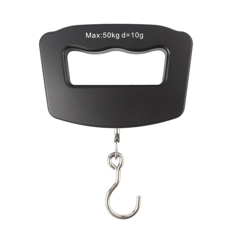 Pocket 50kg/10g LCD Digital Fishing Hanging Electronic Scale Hook Weight Luggage-black