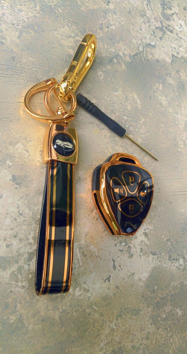 Toyota Key Holder + Remote Key  Cover Gold