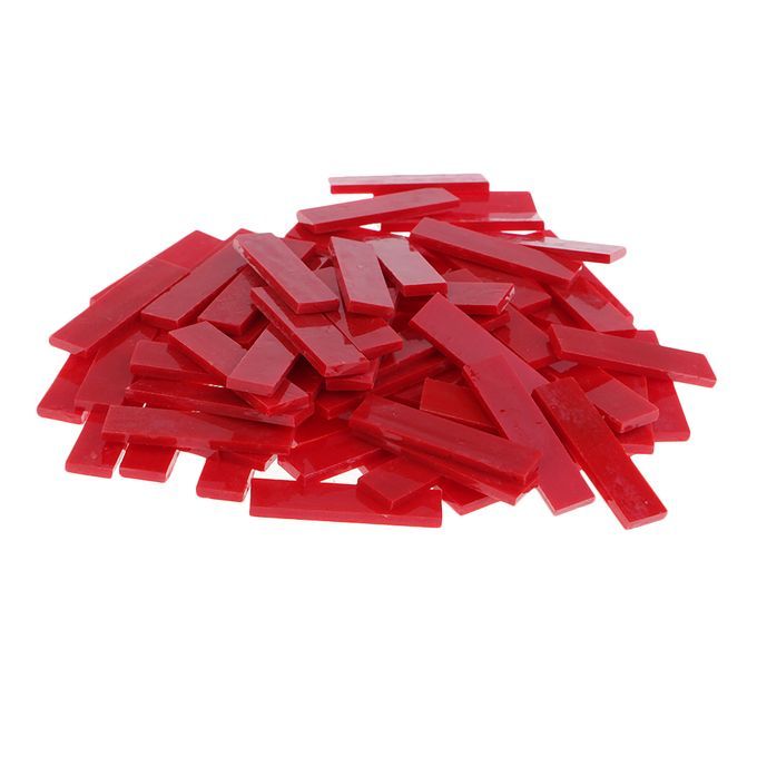 80 Pieces Glass Mosaic Tiles For DIY Arts Crafts Rectangle Red