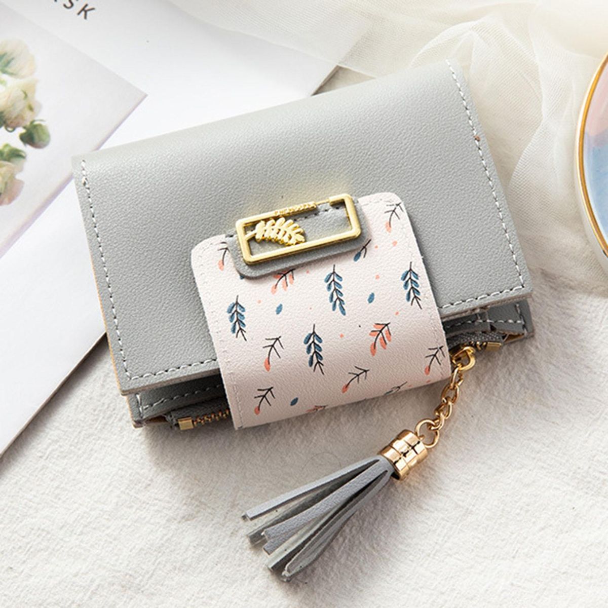 Short Wallet Japan Style Space-saving Short Wallet Grey