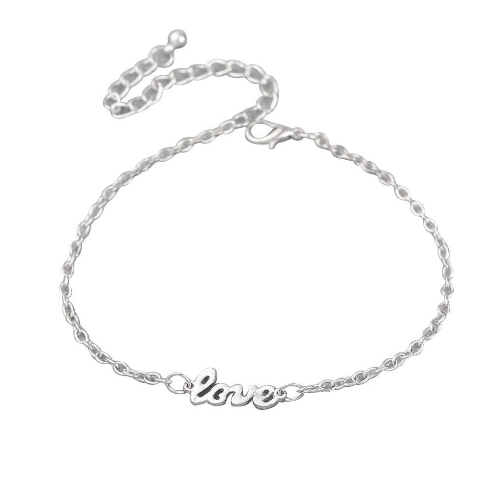 Love Letter Charm Women Summer Barefoot Jewelry Foot-Silver