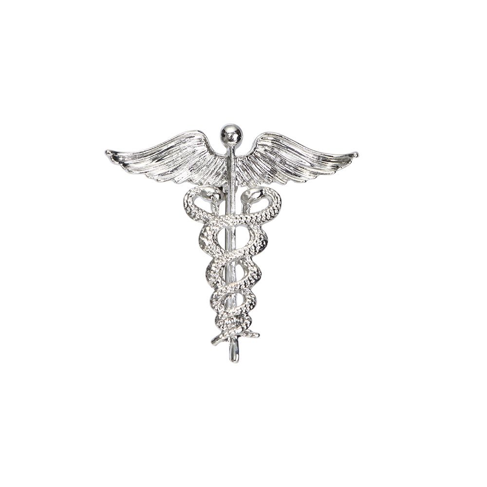 Crystal Caduceus Pins Wing With Snakes Badge Brooches Lapel Pin Medicine Symbol