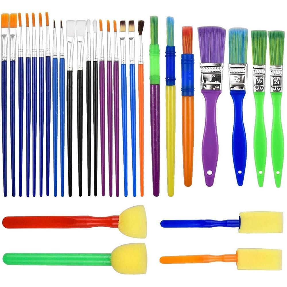 30PCS Colorful Artist Paint Brush Set,Childrens Kids Paint